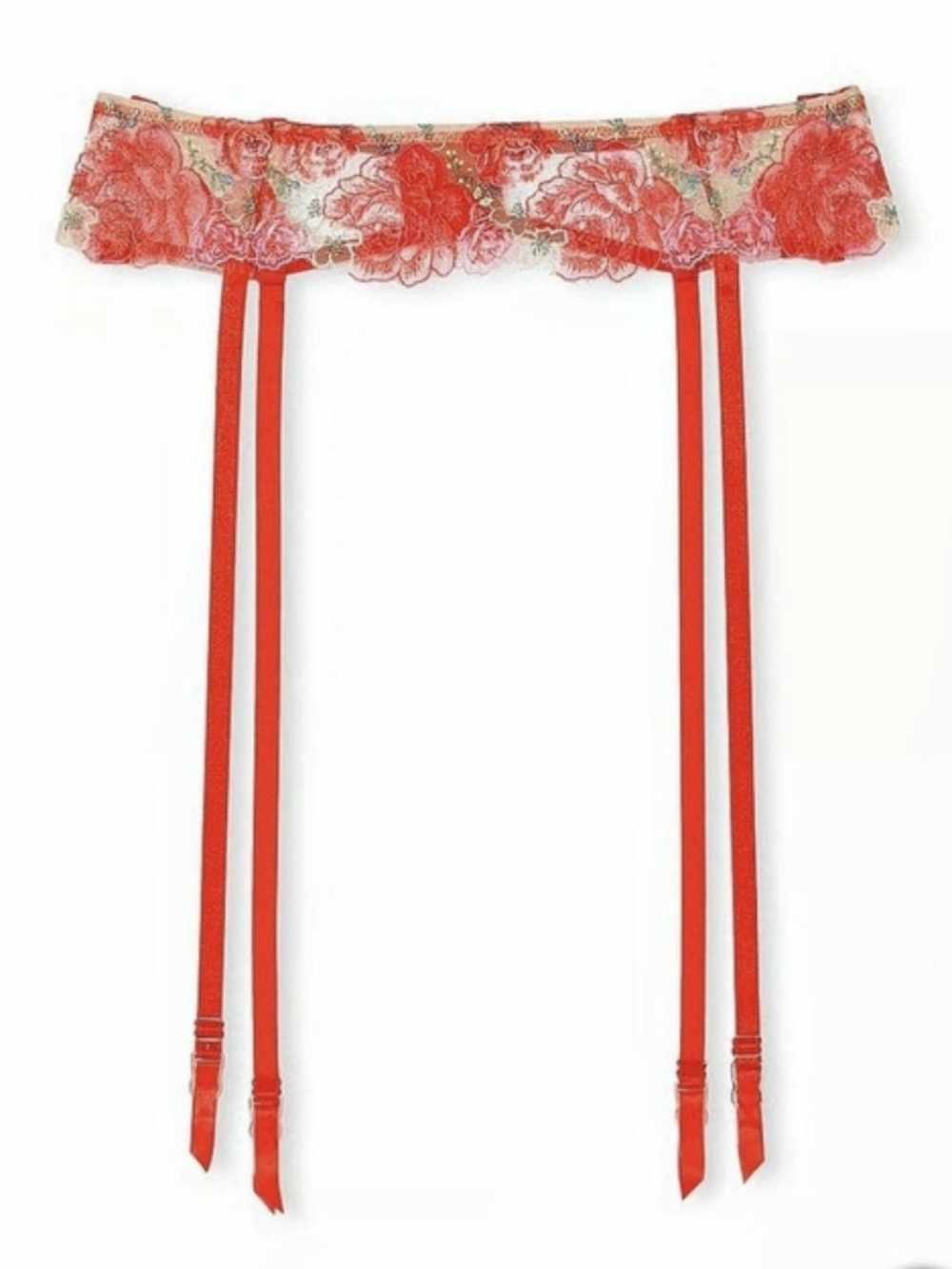 Victoria Secret Floral Embroidery Garter Belt